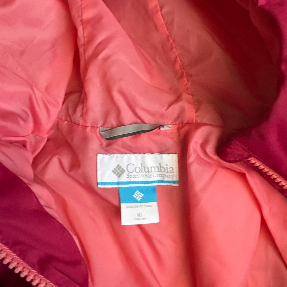 Columbia Omni-Tech Quilted Puffer Jacket Magenta Pink Hooded XL - Picture 6 of 6